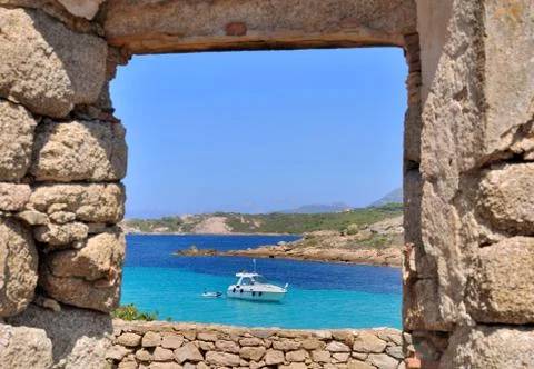 Sea through a window Stock Photos