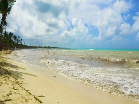 Sea thunderstorm cloud hurricane irma Dominican Republic Video stock 81917144