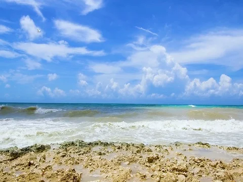 Sea thunderstorm cloud hurricane irma Dominican Republic Video stock 81917619