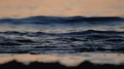 The sea tide in the predawn twilight Stock Footage 178543692