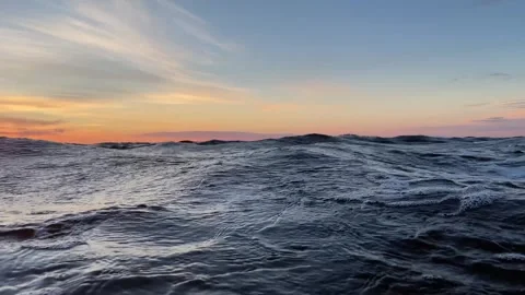 Sea Tide View At Beach In Sunset Light during Summer Stock Footage 272771059