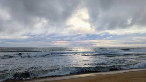Sea tides on a beach Stock Footage 286737384