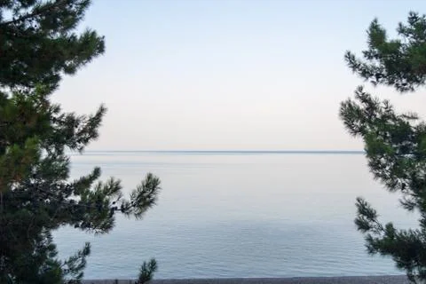 The sea from the train window Stock Photos