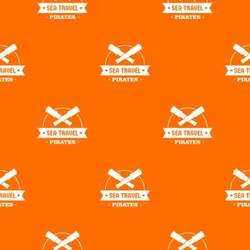 Sea travel pattern vector orange Stockillustratie