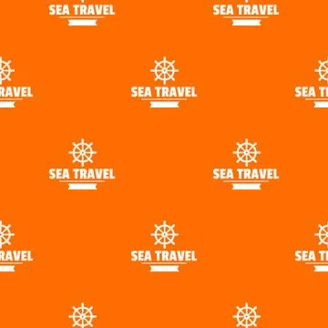 Sea travel pattern vector orange Illustrazione stock
