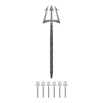 Sea trident magic cartoon vector graphic Stock Illustration