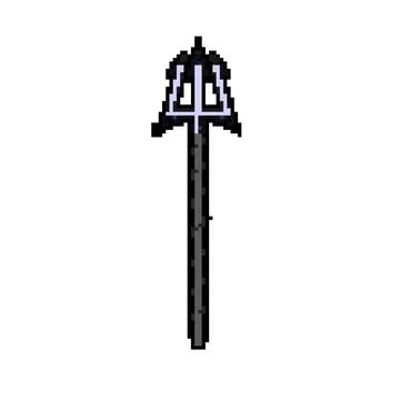 Sea trident magic pixel art vector illustration Stock Illustration