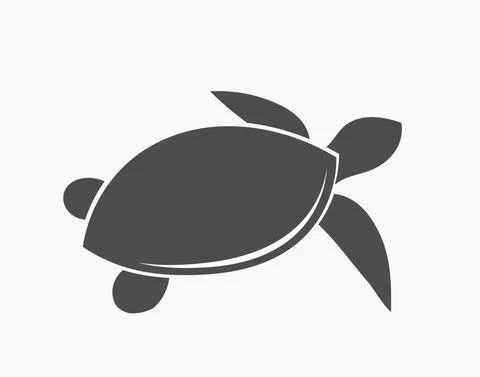 Sea turtle black icon. Vector illustration. Stock Illustration