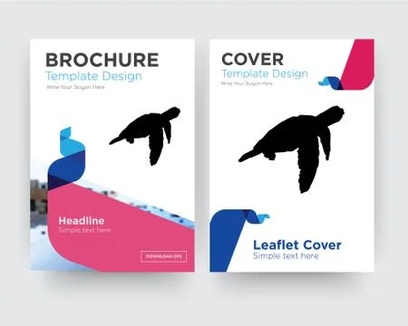Sea turtle brochure flyer design template Gratis stockillustratie