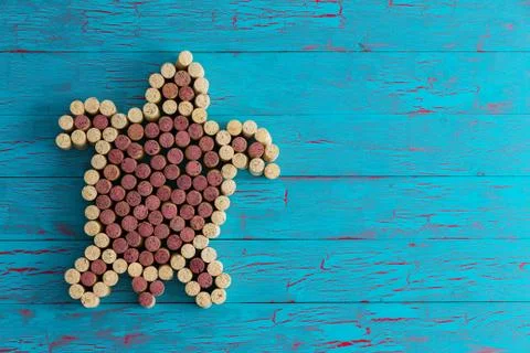 Sea Turtle composed of wine bottle corks Stock Photos