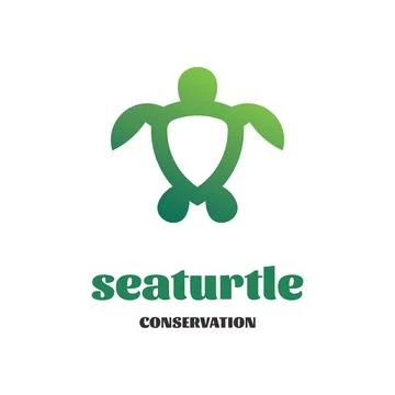 Sea Turtle Conservation Logo Stock Illustration