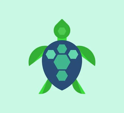 Sea turtle flat clipart vector illustration Stock Illustration