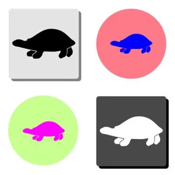 Sea turtle. flat vector icon Stock Illustration