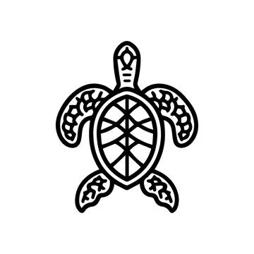 Sea Turtle icon or modern line symbol. Vector line art and icon design with.. イラスト素材