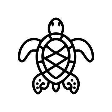 Sea Turtle icon or modern line symbol. Vector line art and icon design with.. イラスト素材