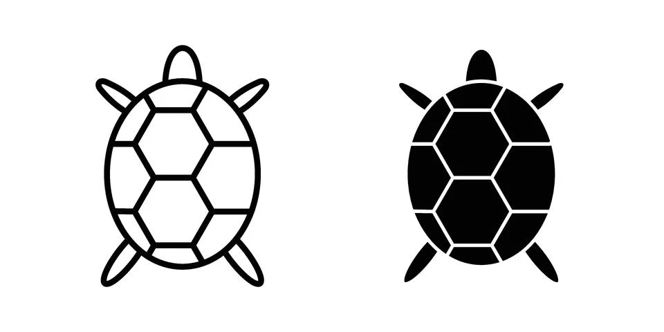 Sea turtle icon set. Vector EPS 10 Stock Illustration