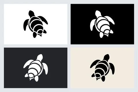 Sea Turtle Icon Set Vector Illustration Illustration