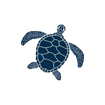 Sea turtle isolated Loggerhead marine animal icon Stock Illustration
