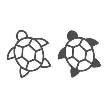 Sea turtle line and solid icon, worldwildlife concept, sea turtle vector sign on Illustrazione stock