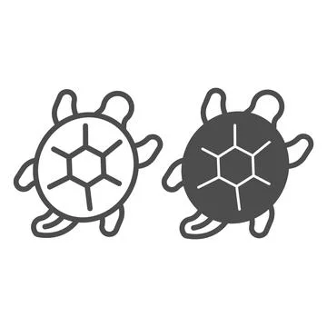 Sea turtle line and solid icon, sea life concept, marine reptile vector sign on Stock Illustration