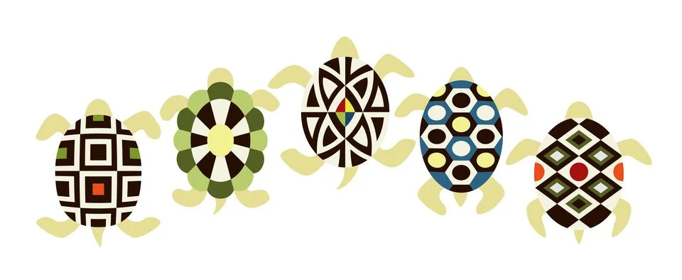 Sea turtle line icon vector set. 스톡 일러스트