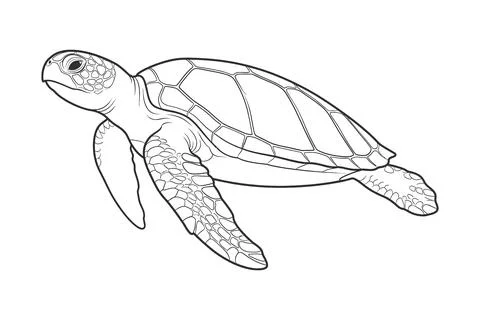 Sea turtle outline for ocean conservation education Illustration