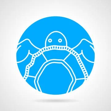 Sea turtle round vector icon Stock Illustration