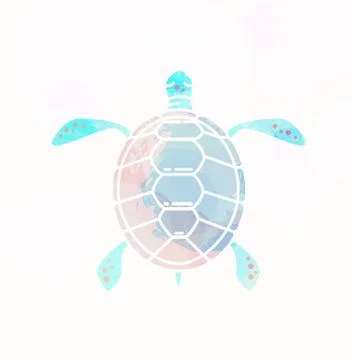Sea turtle silhouette Stock Illustration