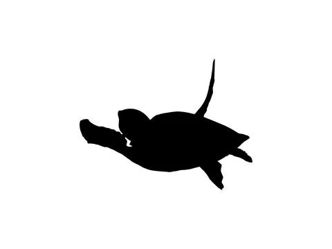 Sea Turtle Silhouette Isolated Illustrazione stock