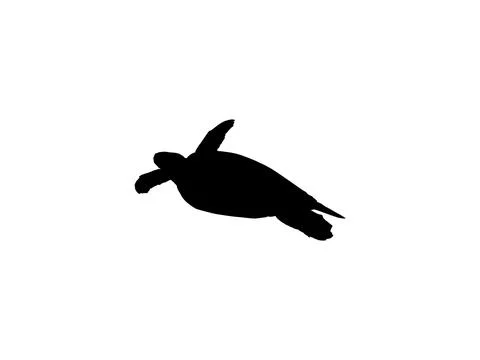 Sea Turtle Silhouette Isolated Illustrazione stock