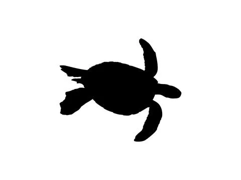 Sea Turtle Silhouette Isolated Illustrazione stock