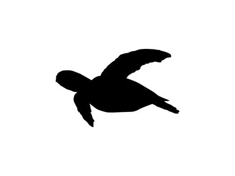 Sea Turtle Silhouette Isolated Illustrazione stock