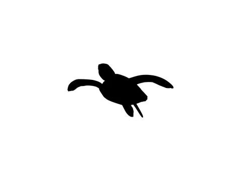 Sea Turtle Silhouette Isolated Illustrazione stock