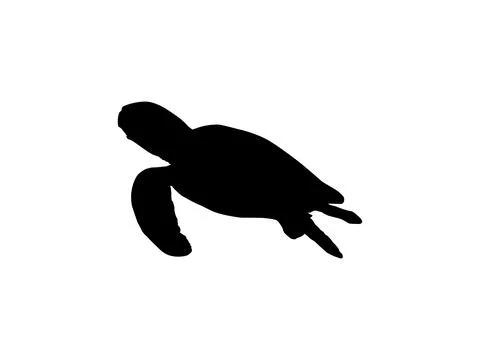 Sea Turtle Silhouette Isolated Illustrazione stock