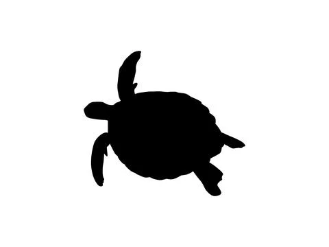Sea Turtle Silhouette Isolated Illustrazione stock