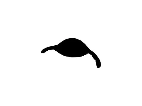 Sea Turtle Silhouette Isolated Illustrazione stock