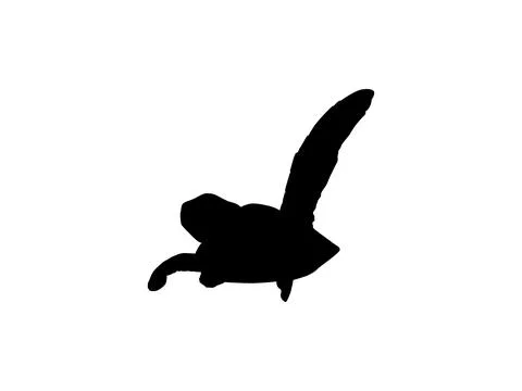 Sea Turtle Silhouette Isolated Illustrazione stock