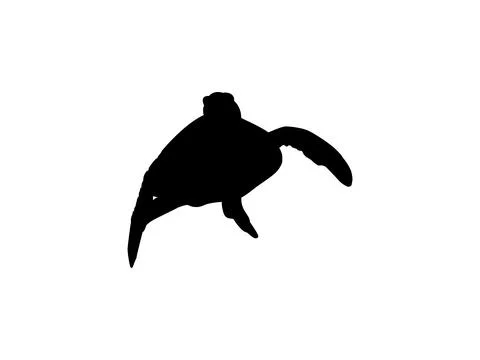 Sea Turtle Silhouette Isolated Illustrazione stock