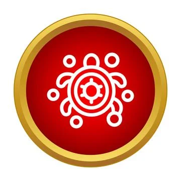 Sea turtle symbol representing ocean pollution and conservation Stock Illustration