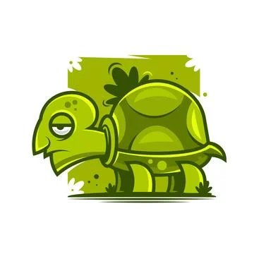Sea turtle vector illustration. Cute sea turtle cartoon clipart, animal in fl Stock Illustration
