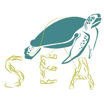 Sea turtle vector illustration. Stock Illustration