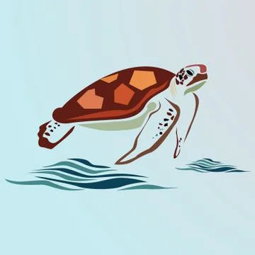 Sea turtle vector illustration. Stock Illustration