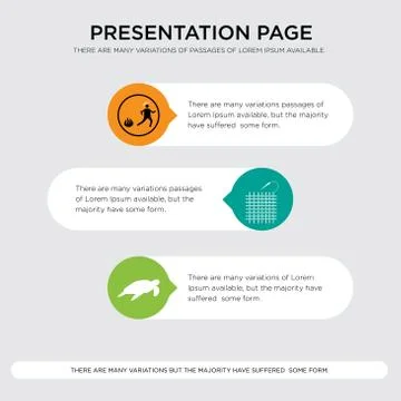Sea turtle, weaving, panic presentation design template in orange, green, yel Stock Illustration