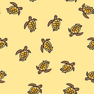 Sea turtle world ocean vector seamless pattern Stockillustratie