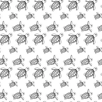 Sea turtles pattern Stock Illustration