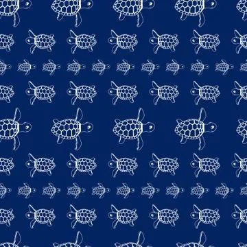 Sea turtles pattern Stock Illustration
