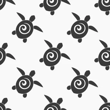 Sea turtles seamless pattern. Vector illustration Stock Illustration