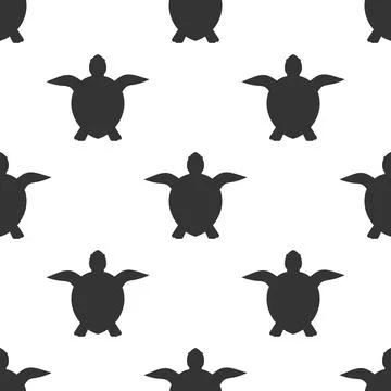 Sea turtles seamless pattern. Vector illustration Stock Illustration