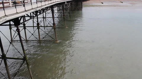 Sea Under The Pier Stock Footage 37230787
