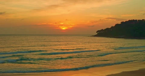 The Sea Under a Sunset Canvas Stock Footage 319569614